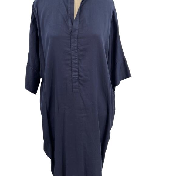 Ocean + Main Easy Cotton Caftan Dress‎ Navy Blue Plus Size 1X - Picture 4 of 16